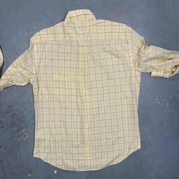 Valentino Jeans Dress Shirt Yellow Check Long Sleeve 100% Cotton 17.5 XXL - Picture 12 of 12